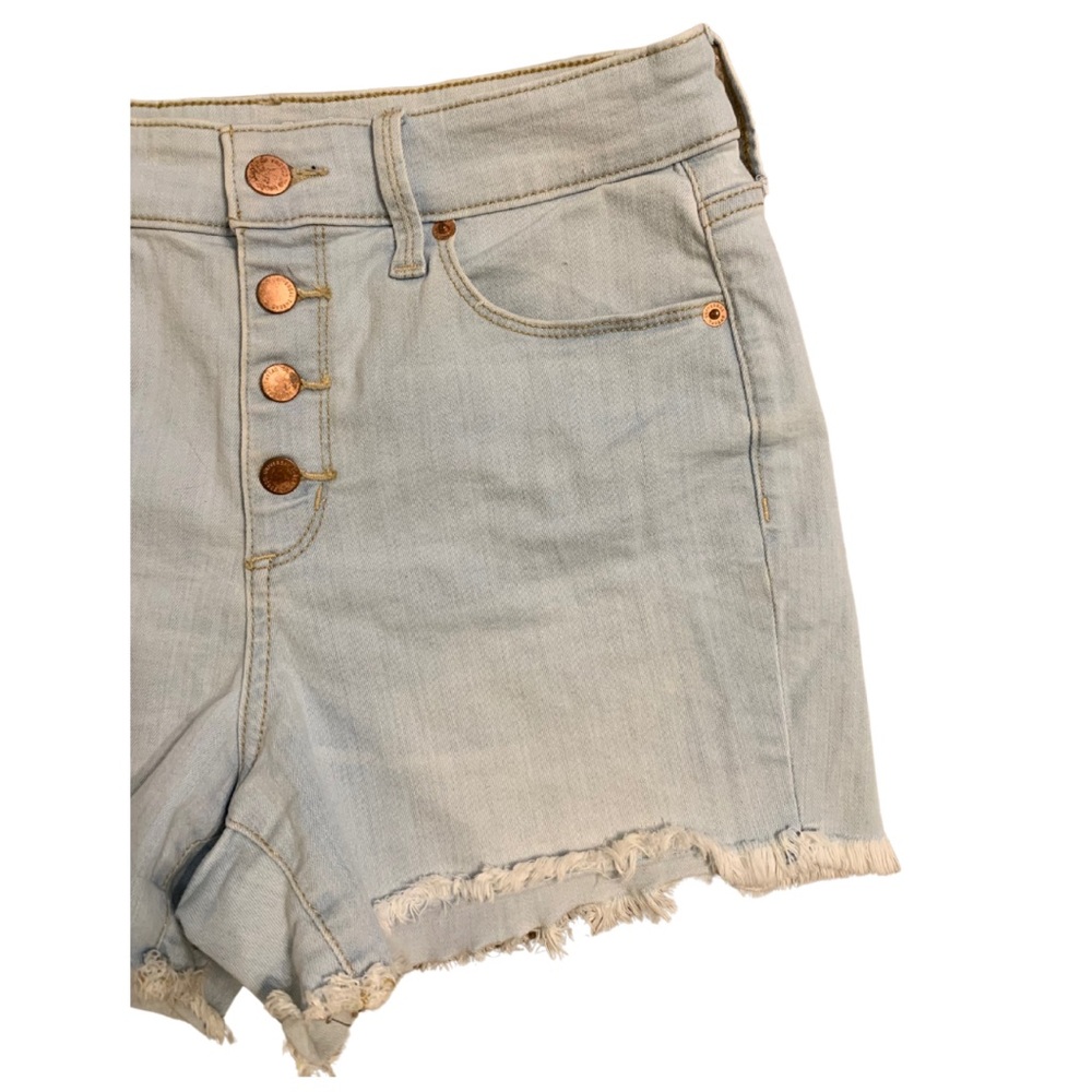Universal Thread size 6/28 light blue denim shorts with copper button down fly - Picture 4 of 7